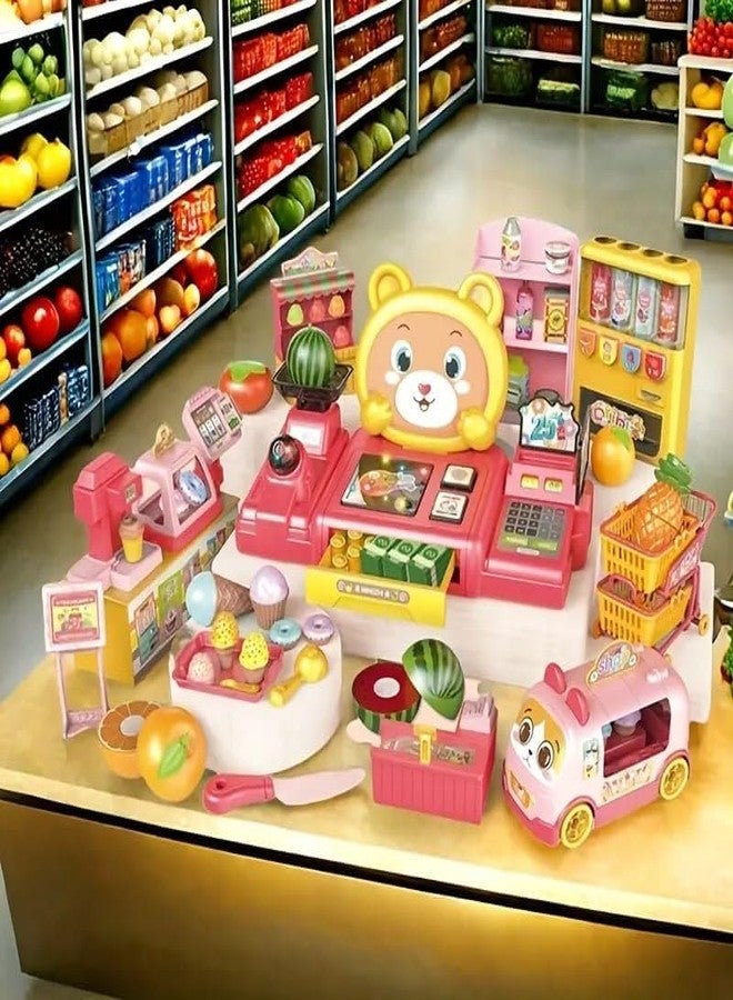 CIRBOX Shopping Cash Register Toy for Kids Pretend & Play with Cards Snacks Card Reader Simulator Weighing ScaleRealistic Light & Sound (Multicolor) - Image 3